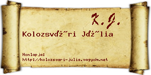 Kolozsvári Júlia névjegykártya