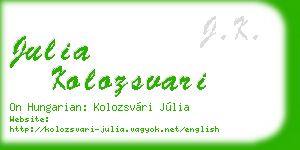 julia kolozsvari business card